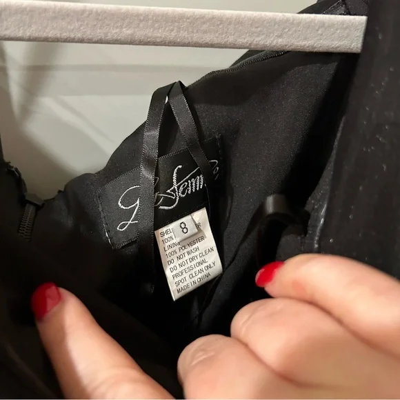 NWT La Femme 27224 Black Tulle Off Shoulder Gown - Picture 5 of 5